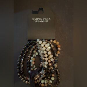 Simply Vera Verawang 6 different Multi-Color Faceted Beaded Bracelet
